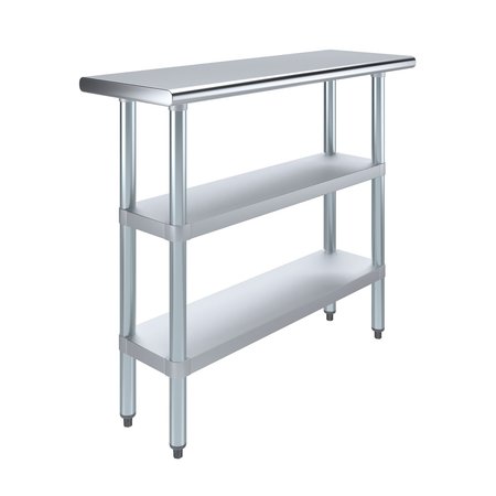 AMGOOD 14x48 Prep Table with Stainless Steel Top and 2 Shelves AMG WT-1448-2SH